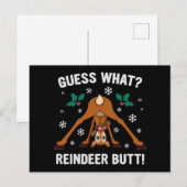 Guess What Reindeer Butt Christmas Joke Feestdagenkaart (Voorkant / Achterkant)