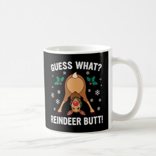 Guess What Reindeer Butt Christmas Joke Koffiemok (Rechts)