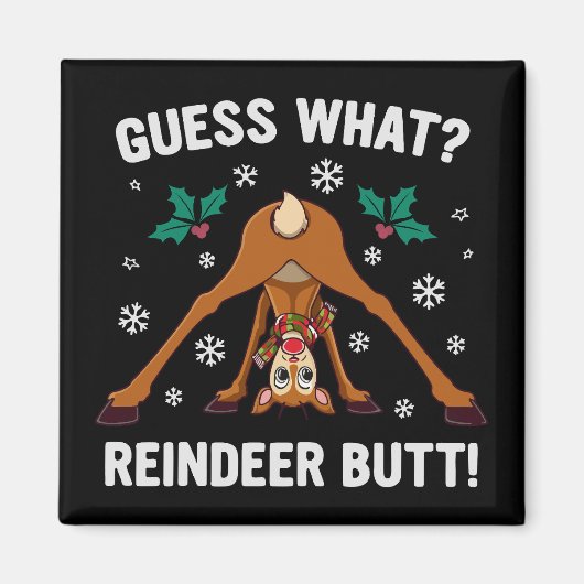 Guess What Reindeer Butt Christmas Joke Magneet (Voorkant)