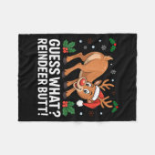 Guess What Reindeer Butt Funny Christmas Men Reind Fleece Deken (Voorkant (Horizontaal))