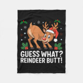 Guess What Reindeer Butt Funny Christmas Men Reind Fleece Deken (Voorkant)