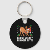 Guess What Reindeer Butt Funny Christmas Men Reind Sleutelhanger (Voorkant)