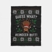 Guess What Reindeer Butt Funny Christmas Reindeer Fleece Deken (Voorkant)