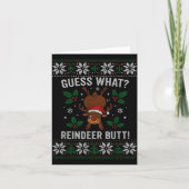 Guess What Reindeer Butt Funny Christmas Reindeer  Kaart (Voorkant)