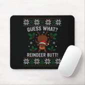 Guess What Reindeer Butt Funny Christmas Reindeer  Muismat (Met muis)