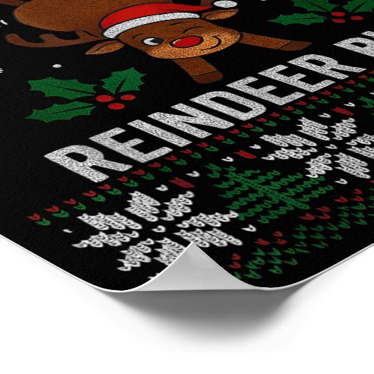Guess What Reindeer Butt Funny Christmas Reindeer  Poster (Hoek)