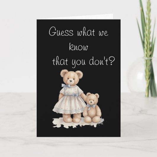 Guess What We Know – Gender Reveal Card Kaart (Voorkant)
