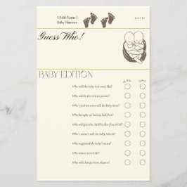 Guess Who - Baby Edition Game Kaart | Twin Baby Sh