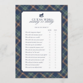 Guess Who Mommy or Daddy Baby Shower Game Advieskaart