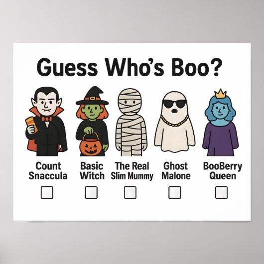 Guess Who's Boo Halloween Party Game 2025 Poster (Voorkant)