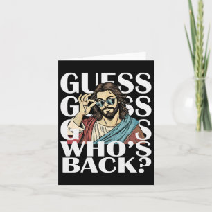 Guess Whos Byck Jesus Easter T-shirt Religious Cat Kaart