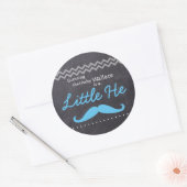 "Guessing Baby Boy" - "Little He" Geslacht onthull Ronde Sticker (Envelop)