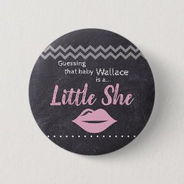 "Guessing Baby Girl" - "Little She" Geslacht onthu Ronde Button 5,7 Cm