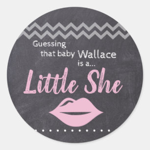 "Guessing Baby Girl" - "Little She" Geslacht onthu Ronde Sticker