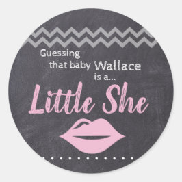 "Guessing Baby Girl" - "Little She" Geslacht onthu Ronde Sticker