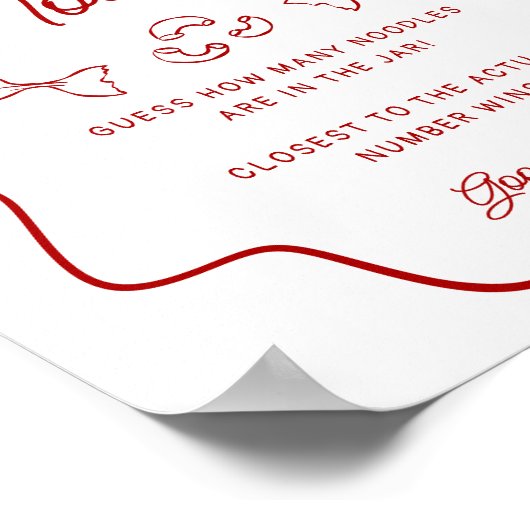 Guessing Game, That's Amore Red Doodle, Small Sign Poster (Hoek)