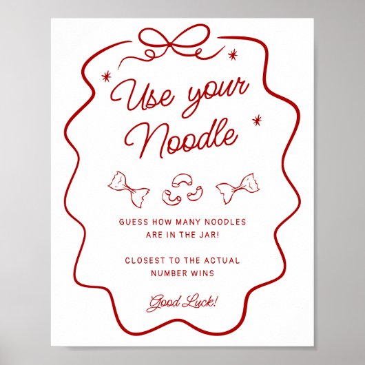 Guessing Game, That's Amore Red Doodle, Small Sign Poster (Voorkant)