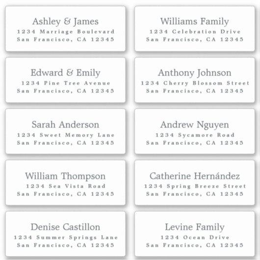 Guest Adresetiketten Bestel op 6" of 8"! Sticker (Voorkant)