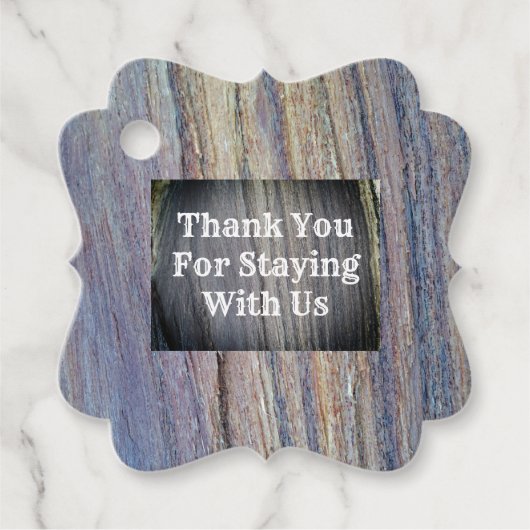 Guest Appreciance Rustic Woodgrain Dank je Bedankjes Labels (Voorkant)