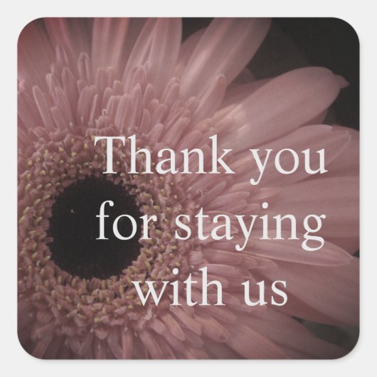 Guest Appreciation Home Rental Floral Hartelijk da Vierkante Sticker (Voorkant)