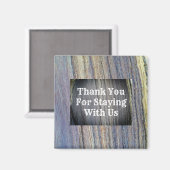 Guest Appreciation Woodgrain Stripe Hartelijk dank Magneet (Voorkant / Achterkant)