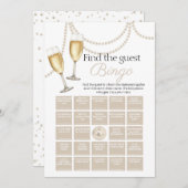 Guest bingo Parels Prosecco douche spel kaart (Voorkant / Achterkant)