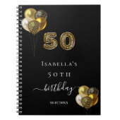 Guest book 50e verjaardag zwarte goudluipaard notitieboek (Voorkant)