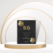 Guest book 50e verjaardag zwarte goudluipaard notitieboek