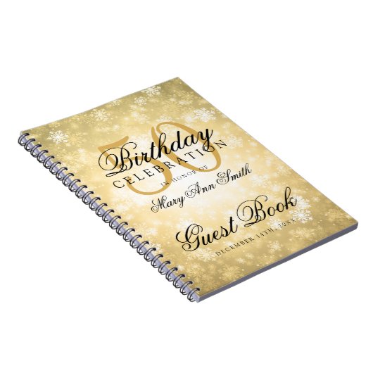 Guest book 50th Birthday Gold Winter Wonderland Notitieboek (Rechterzijde)