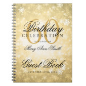 Guest book 60th Birthday Gold Winter Wonderland Notitieboek (Voorkant)