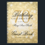 Guest book 70th Birthday Gold Winter Wonderland Notitieboek<br><div class="desc">Elegant 70th Birthday Party Gold Winter Wonderland sjabloon gastenboek. Lichten en sprankelingen. Druk uw familie en vrienden in met dit stijlvolle en moderne design. Volledig aanpasbaar! Eenvoudig te gebruiken en eenvoudig aan te passen. Bestel vandaag nog!</div>