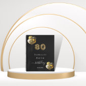 Guest book 80e verjaardag zwarte goudluipaard notitieboek