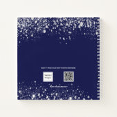 Guest book afstuderen navy blue zilver glitter notitieboek (Achterkant)