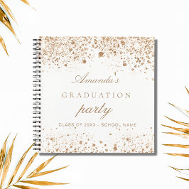 Guest book afstuderen white gold glitter 2023 notitieboek