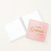 Guest book afstuderen zwart roze goudscript notitieboek (Binnen)