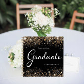 Guest book afstuderen zwarte goudglitter naam notitieboek