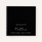 Guest book afstuderen zwarte witte naam notitieboek (Voorkant)