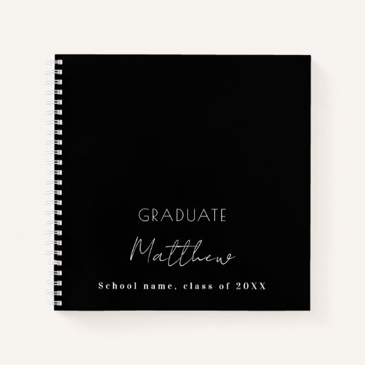 Guest book afstuderen zwarte witte naam notitieboek (Voorkant)