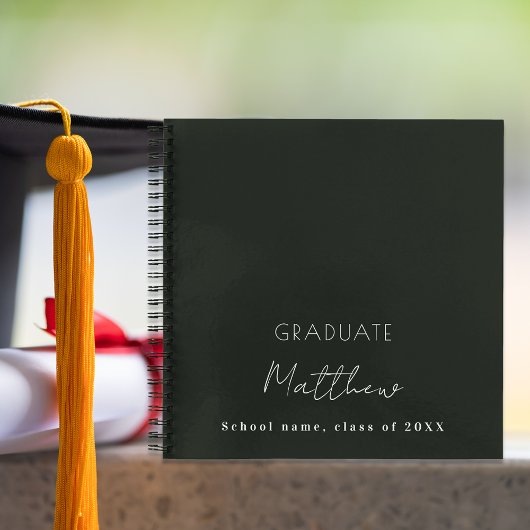 Guest book afstuderen zwarte witte naam notitieboek