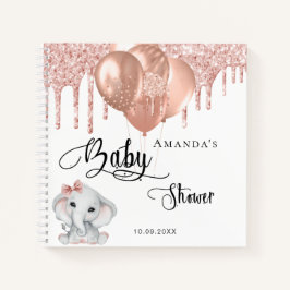 Guest book baby shower blush olifant meisje notitieboek