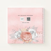 Guest book baby shower blush roos goudbloem notitieboek (Achterkant)