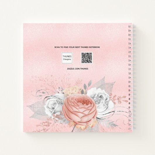 Guest book baby shower blush roos goudbloem notitieboek (Achterkant)