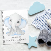 Guest book baby shower olifant boy blauw notitieboek