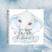 Guest book baby shower olifant boy blauw notitieboek