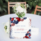 Guest book baby shower patriottisch rood wit blauw notitieboek