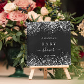 Guest book baby shower zwarte zilverglitter notitieboek