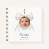 Guest Book Baptism Bow Girl Photo Notitieboek (Voorkant)
