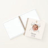 Guest Book Baptism Bow Ivory Girl Photo Notitieboek (Binnen)