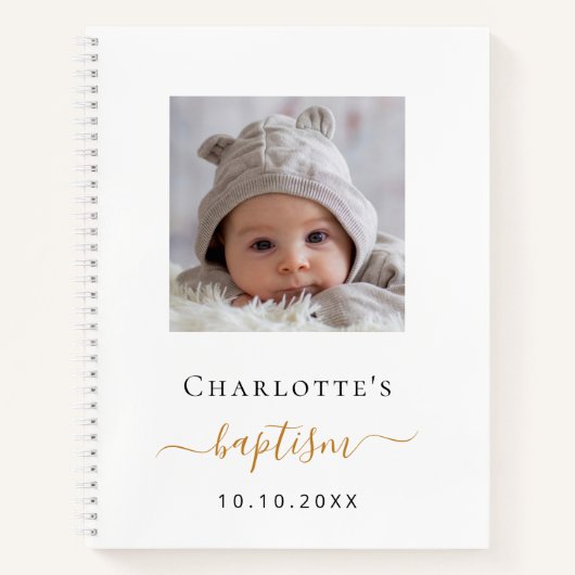 Guest book Baptisme aangepaste foto modern Notitieboek (Voorkant)