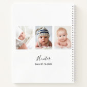 Guest book Baptisme custom photoblue floral boy Notitieboek (Achterkant)